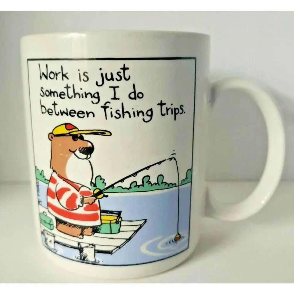 Hallmark Shoebox Greetings Coffee‎ Mug - Fishing Bear- 1987